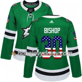 Dámské Hokejový Dres Dallas Stars Ben Bishop 30 2017-2018 USA Flag Fashion Zelená Adidas Authentic